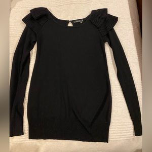 Ruffle sleeved tunic sweater